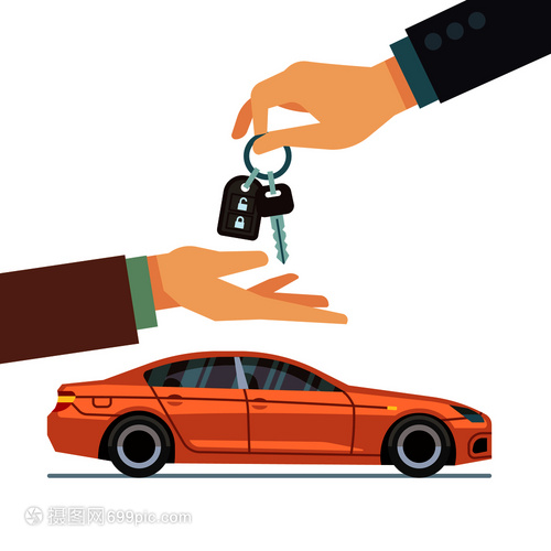 購買或租賃汽車商業病媒概念圖